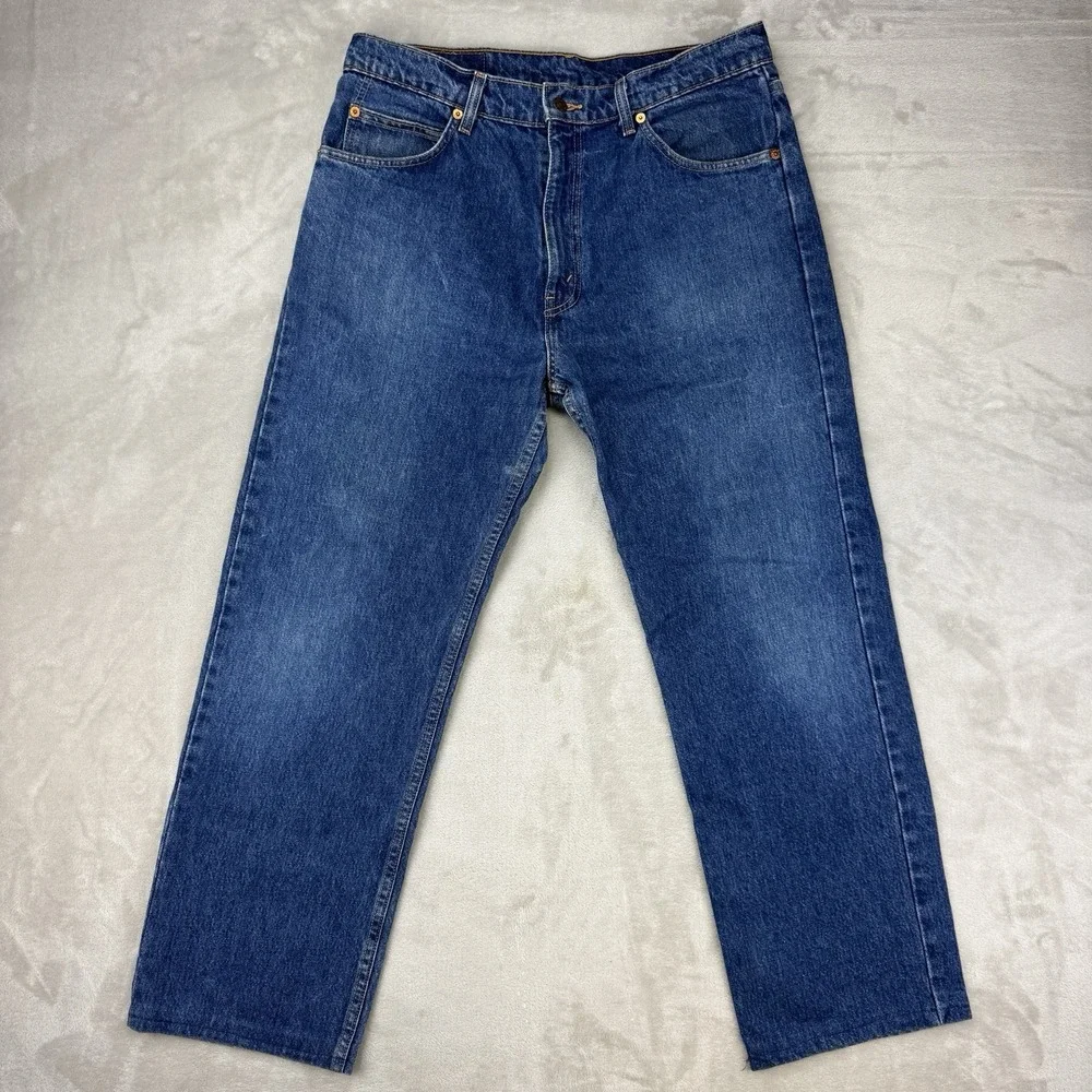 Vintage 1998 Levi's 607 Orange‎ Tab Jeans Mens 34x29 Japan Market Straight Leg